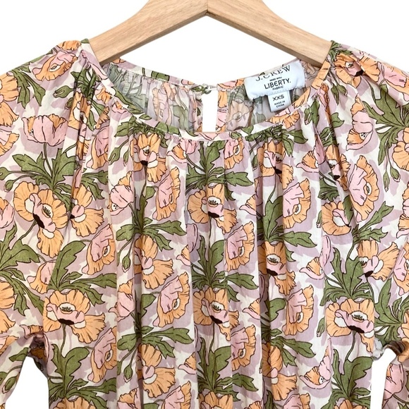 J CREW x Liberty of London Butterfield Poppy Floral Smocked Mini Dress Pastel - Picture 8 of 15